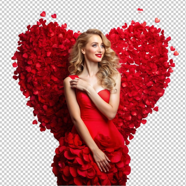 PSD valentines day loving adult lady the adult lady on transparent background