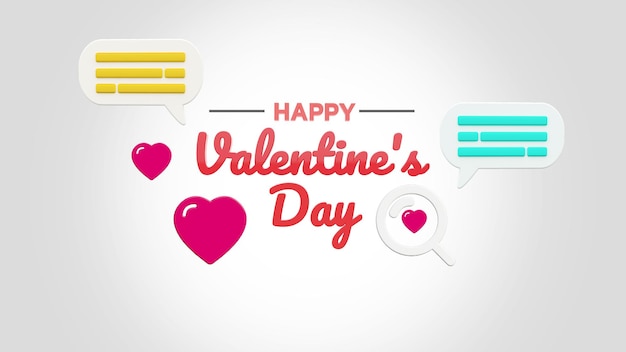 Valentines Day Mockup 3D Rendering Design