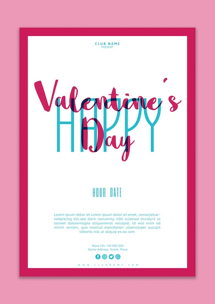 Valentines day poster mockup