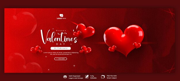 PSD valentines day and super sale facebook cover banner template