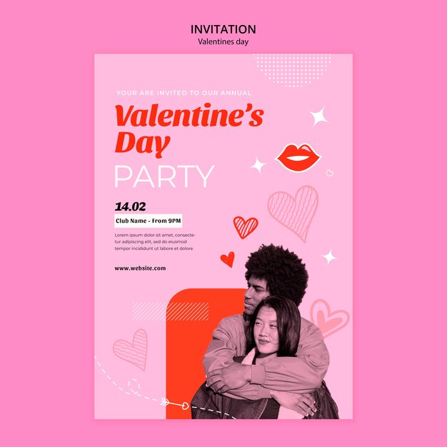 PSD valentines day template design