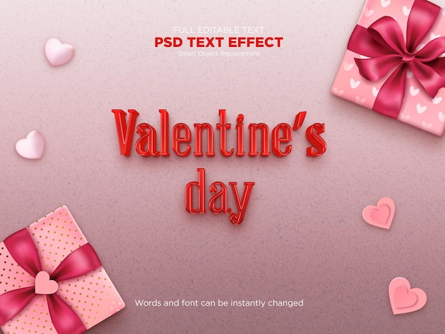 Valentines day text effect template