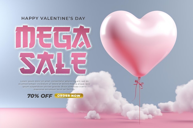 valentines mega sale banner template discount promotion