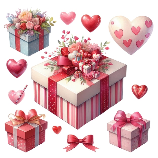 valentines multiple color single gift box set