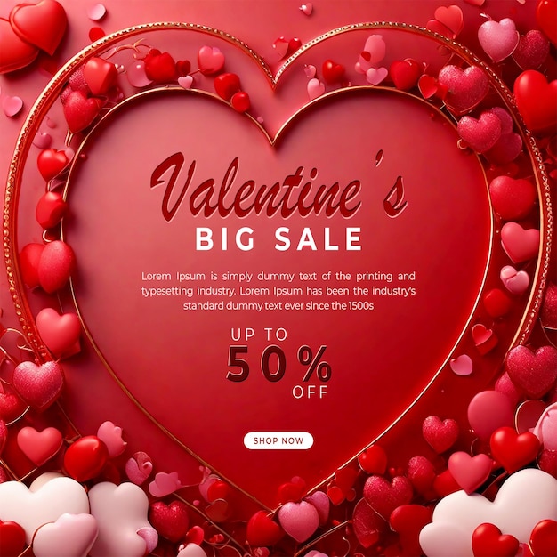 Valentines sale social media post design