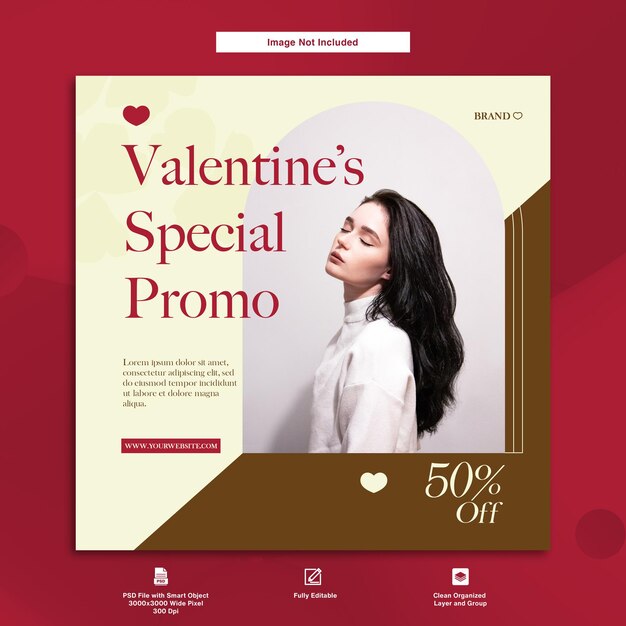 Valentines Special Promotion Instagram Post Template Minimalist Design