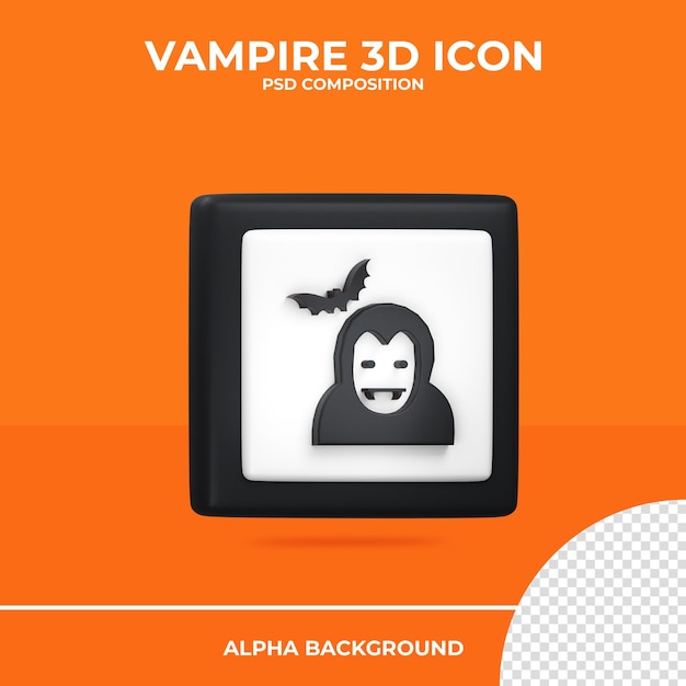 Vampire 3d rendering icon halloween Premium Psd