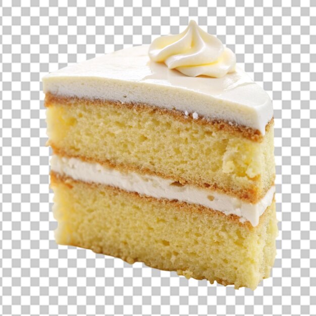 PSD vanilla cake slice on transparent background