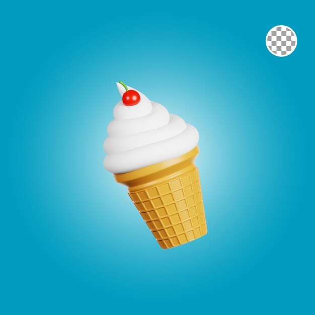 Vanilla Ice Cream 3d Illustration