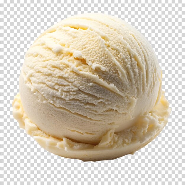 Vanilla ice cream ball Isolated on transparent background