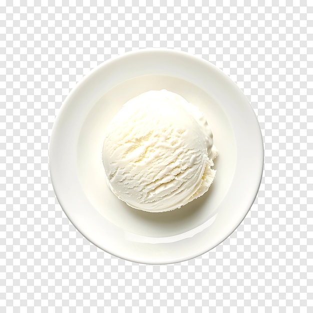 Vanilla ice cream ball isolated on a transparent background