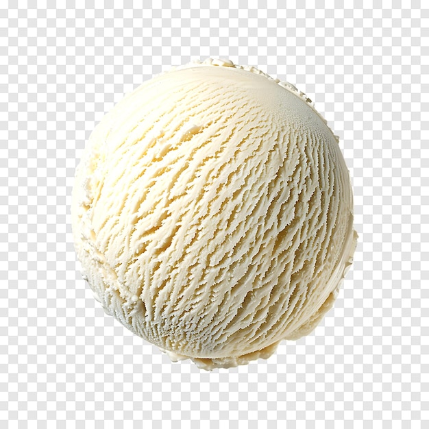 Vanilla ice cream ball isolated on a transparent background