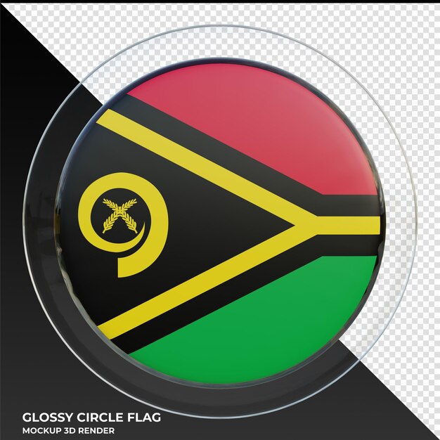 Vanuatu Realistic 3d textured glossy circle flag