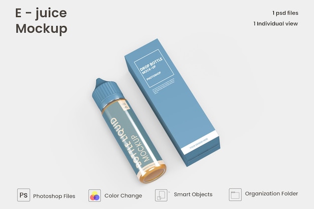 Vape liquid bottle mockup design isolated Premium Psd