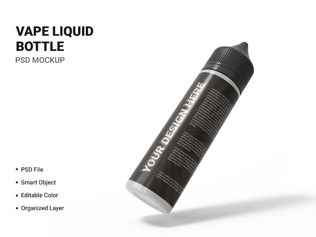 PSD vape liquid bottle mockup design isolated