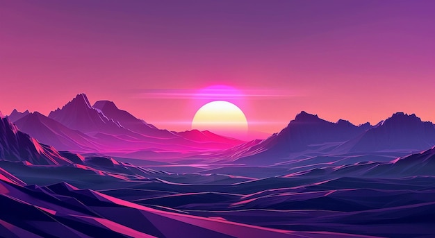 Vaporwave Background with sun