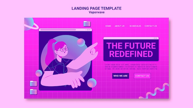 Vaporwave landing page template