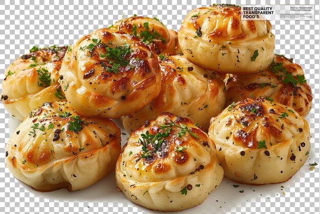 PSD vareniki dumplings filled with various ingredients on transparent background