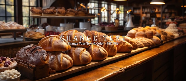 variety of freshly baked goods at the bakery