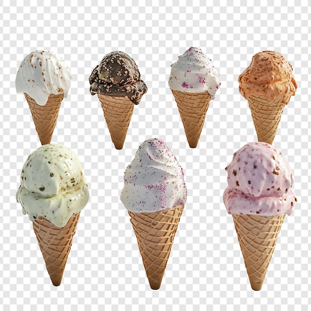 Variety of Ice Cream Cones