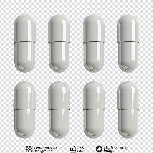 Variety of medicine pills mockup isolated on transparent background