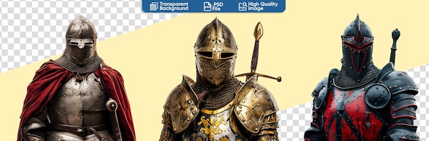 PSD variety of medieval knight garb in various forms halfbody armor closeups