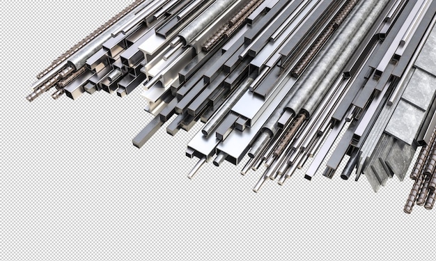 PSD variety of metal profiles and bars