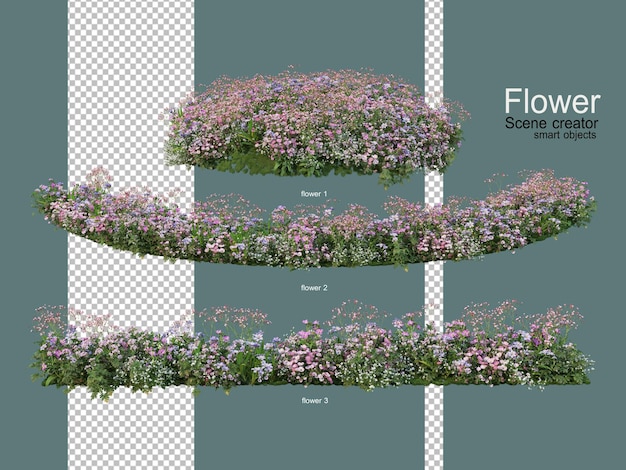 various flower gardens