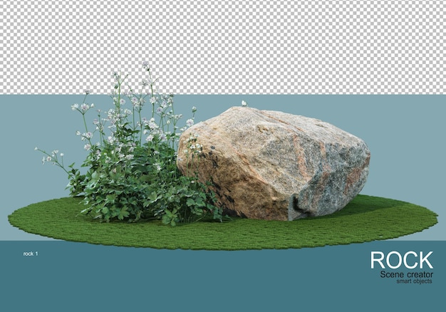 Various rocks and grasses