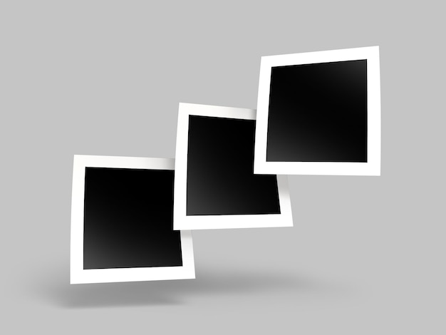 Various square paper frame photo mockup