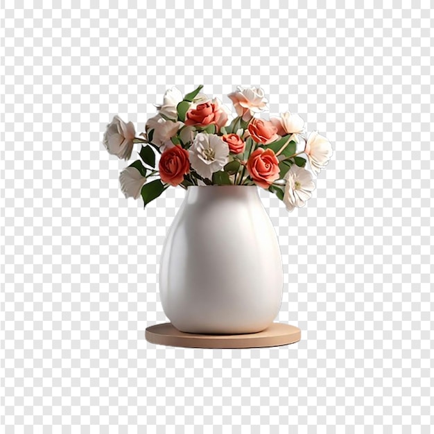 a vase of flowers with a white vase with the words quot roses quot on it