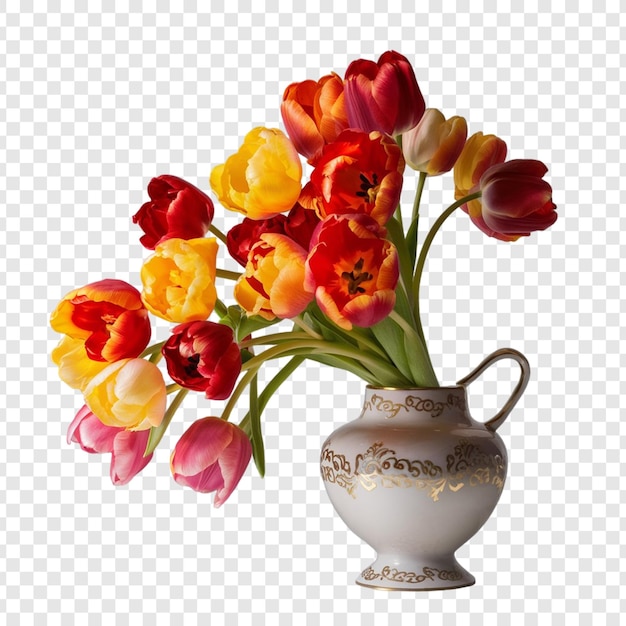 a vase of tulips with the word quot tulips quot on it