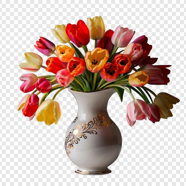 a vase of tulips with the word tulips on it