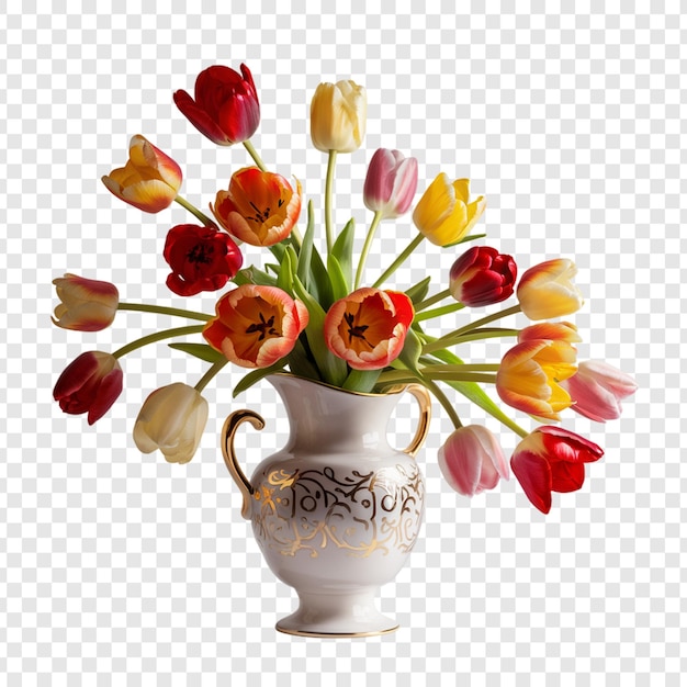 a vase of tulips with the words quot tulips quot on it