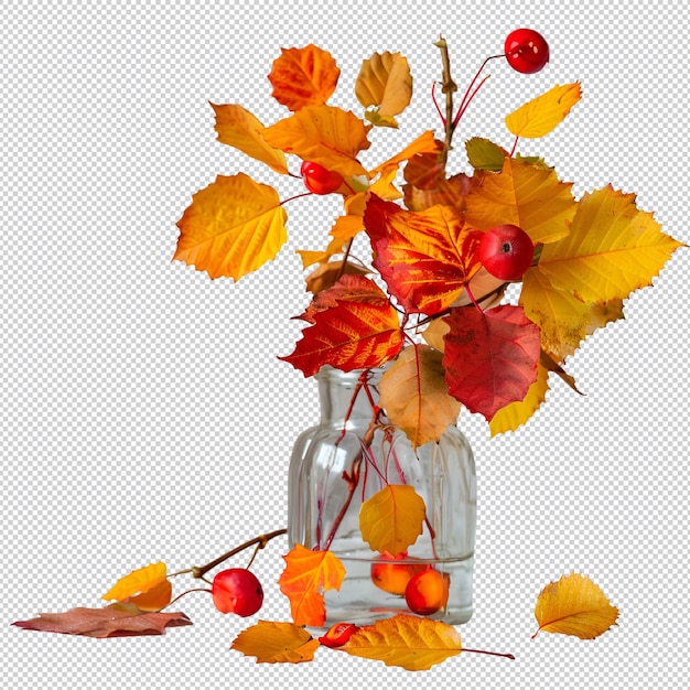 PSD a vase with leaves and berries