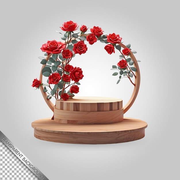 a vase with red roses and a white background with a ruler in the middle