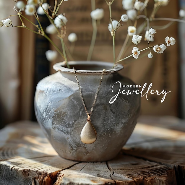 a vase with the word beauty on it is on a wooden table