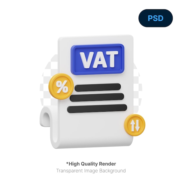 Vat Tax Report 3D Icon Premium Psd