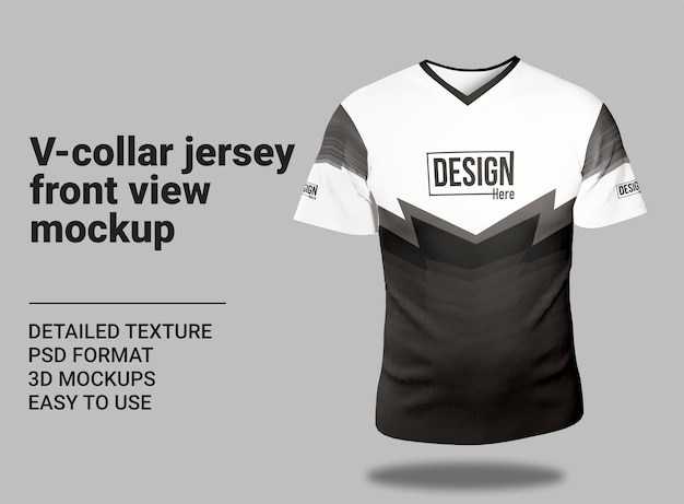 Vcollar jersey front view mockup