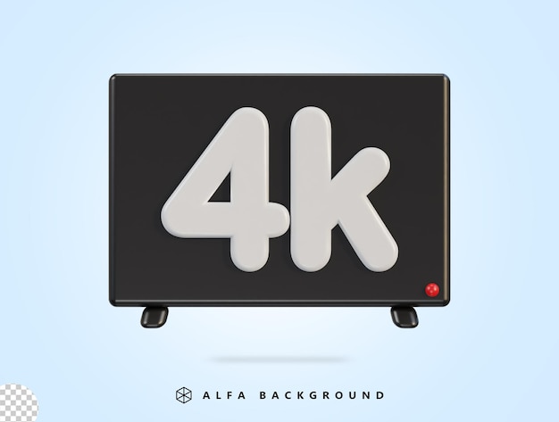 PSD vector 3d 4k digital media player video icon in vector illustration 3d rendering