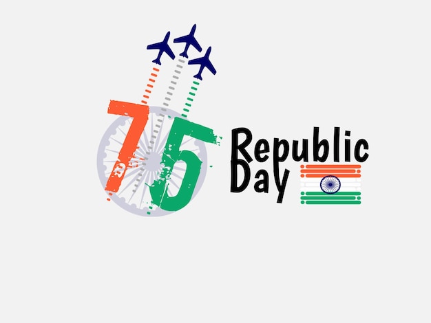 Vector 75 Republic Day celebration Indian Three Aircraft Vector