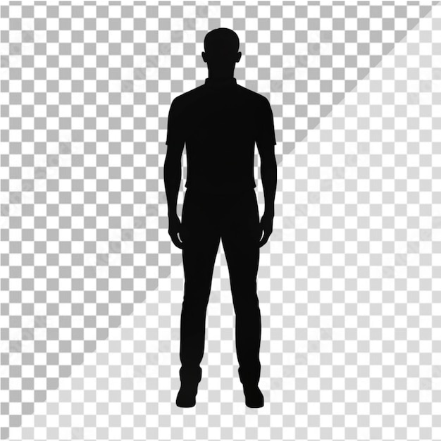 Vector adult man silhouette on transparent background