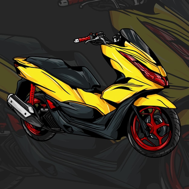 Vector automatic transmission motorcycle illustration