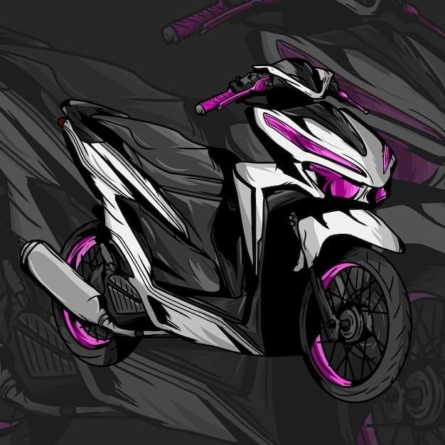 PSD vector automatic transmission motorcycle illustration