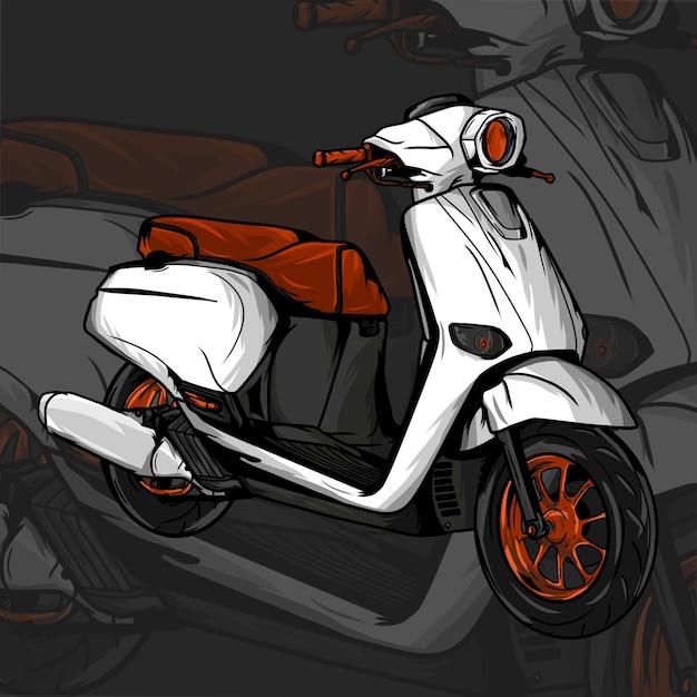 Vector automatic transmission motorcycle illustration