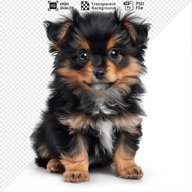 vector baby dog with black ears nose and eyes sitting on isolated background