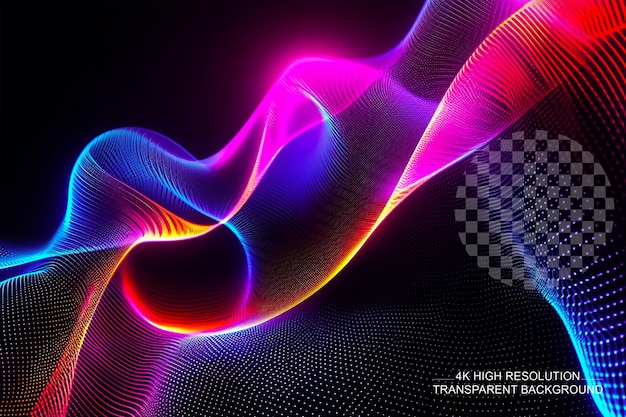 PSD vector background abstract neon glowing shapes on transparent background