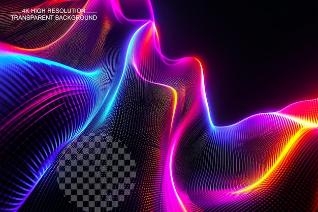 PSD vector background abstract neon glowing shapes on transparent background