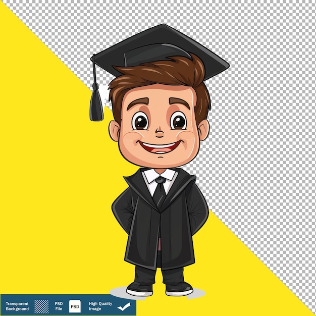 Vector Cute Politician Graduation Cartoon Transparent Background PNG PSD