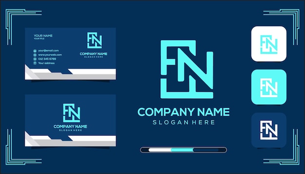 PSD vector fnw monogram logo template